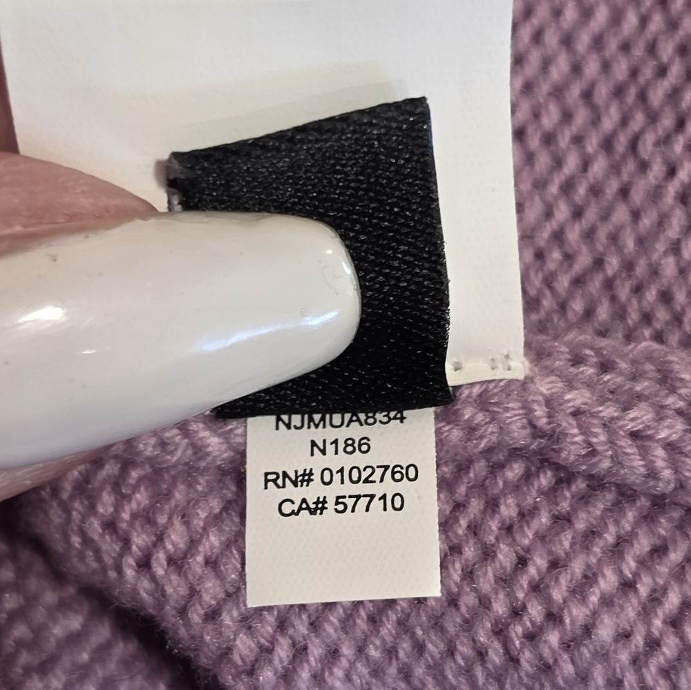 Kate Spade ♠️ Wool Lavender Panther Sweater. Sz Large - Picture 15 of 15